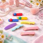 Close-up of assorted hair clips for kids