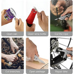 Folded compact stainless steel multi-tool kit for travel convenience