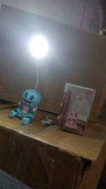 Cartoon LED desk lamp in mix colors with USB charging cable
