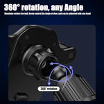 Car phone holder featuring secure silicone-padded air vent clip