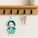 PVC material cartoon character mini keychain with detailed design