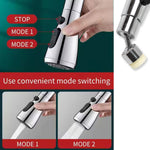 720-degree rotatable kitchen faucet sprayer demonstrating flexible movement.