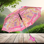 Detailed view of the robust steel shaft, emphasizing the windproof design of the umbrella.