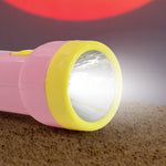 Swift-beam LED flashlight suitable for home and outdoor use