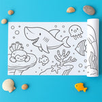 Children's giant oceanthemed coloring roll for crayons and markers