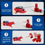 Detailed view of the Web Shooter Toy wrist glove and launcher mechanism.