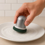 Kitchen scrubber with ergonomic grip handle for heavy-duty cleaning