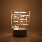 Side view of the acrylic decorative lamp, emphasizing its slim profile and sturdy base.
