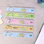Pack of five plastic rulers with cartoon designs for kids