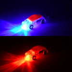 Mini Car shaped LED keychain light glowing brightly