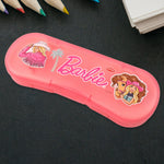 Durable plastic compass box with fun cartoon print ideal for school stationery