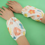 Flexible waterproof arm sleeves covering forearms during work