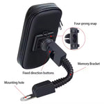 Smartphone securely enclosed in the weatherproof case on a bike, ready for navigation.