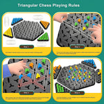 Triangle Puzzle Board Game displaying colorful pegs arranged in pattern