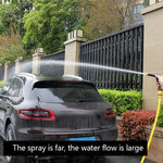 Ergonomic water spray gun with a comfortable, non-slip handle for extended use.