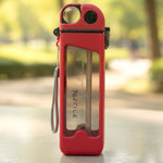 Portable sports water bottle with easy to clean design and one-touch spout