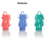 White foldable drying rack displaying 16 clips for small garments like socks and underwear.