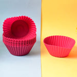 Silicone cupcake moulds ready for baking fresh muffins and cupcakes