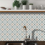 Kitchen backsplash adorned with elegant patterned Peel and Stick Tiles, enhancing the modern decor.