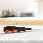 Lightweight 8-in-1 screwdriver set demonstrating its comfortable non-slip grip.
