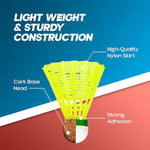 Durable Plastic Shuttlecock showing plastic base and feather-shaped design