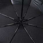Detailed view of the high-density waterproof fabric of the rainproof umbrella, repelling water.