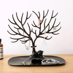 Deer shaped jewellery display holder with antler tree design for earrings and necklaces