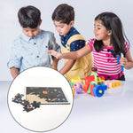Educational wooden puzzle pieces of the solar system for children