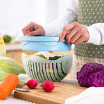 The ChopFresh 60 Seconds Bowl being used as a strainer to wash vegetables.