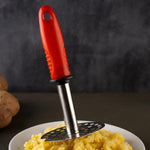 Pav bhaji masher with steel mesh head and plastic handle