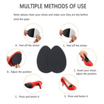Self-adhesive anti-slip grip pads applied on boot soles