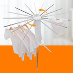 Close-up of octopus rotating clothes drying rack arms showing durable build
