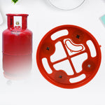 Gas cylinder trolley with durable plastic frame supporting LPG cylinder