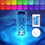 Crystal Touch Lamp emitting a soft glow, showcasing its diamond-like facets.