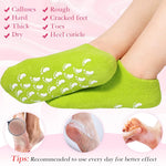 Soft foot care socks providing a spa-like treatment for rough skin.