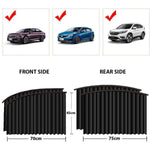Diagram illustrating the simple magnetic installation process of the car window sunshade.