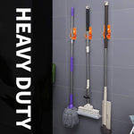 Wall-mounted mop and broom clip for household use