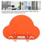 Compact hair dryer holder, ideal for small spaces and travel convenience.