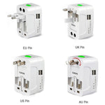 Specifications and dimensions of the Poravar worldwide adaptor.
