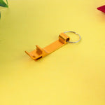 Sleek stainless steel keychain showcasing modern polished design