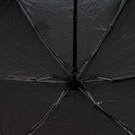 A DrizzlePro portable umbrella closed and ready to be stored, highlighting its compact design.