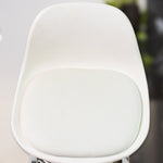 Detailed view of the heavy-duty steel base and durable construction of the rolling stool.