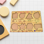 A child happily playing with the Wooden Triangle Puzzle, fostering cognitive development.
