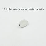 A single capsule-shaped stainless steel hook demonstrating its strong adhesive backing.