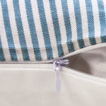 Close-up showcasing the elegant leather accent on a pillow cover
