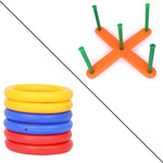 The complete 13-piece Ring Toss Game set laid out for play.