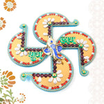 Swastik Shubh Labh wall hanging featuring divine Ganesh idol for spiritual decor
