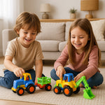 Variety of push and play mini construction vehicle toys for children