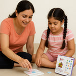 Family enjoying strategy Tic Tac Toe board game