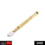 Durable gold metal glass cutter with carbide wheel for extended life.